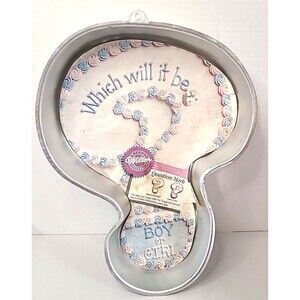 Vintage Gender Reveal QUESTION MARK Cake Pan 2105-1840 Wilton 1987 Instructions
